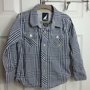 Nautica Gingham Plaid Button Long Sleeve Shirt 3T